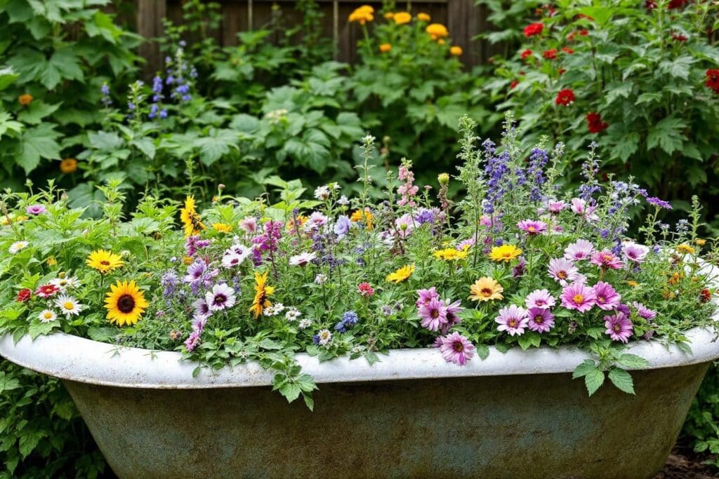 Cette astuce pour transformer une vieille baignoire en jardin aromatique luxuriant va vous inspirer