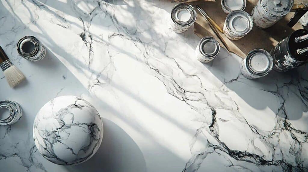 Comment donner un effet marbre à n&rsquo;importe quelle surface avec de la peinture