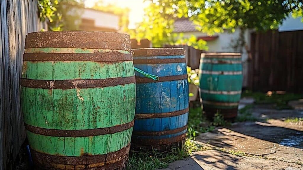 Installer un récupérateur d’eau de pluie facile avec des tonneaux recyclés