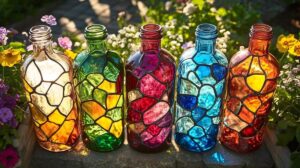 Le tuto secret pour créer des vitraux avec des bouteilles en verre coloré