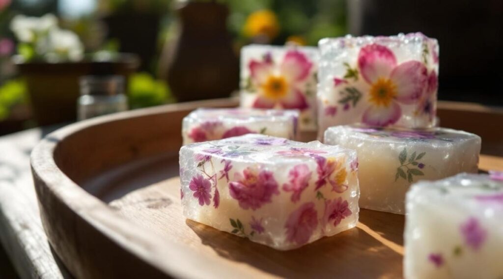 Comment créer du savon transparent avec des fleurs du jardin