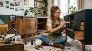relooker un vieux meuble en meuble tv style amazon